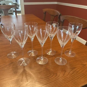 7 Lenox Firelight Clear No Panel Wine Glass Set Elegant Crystal Cut Stemware Lot - Picture 1 of 4