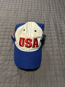 UFC Hat Mens Strapback Reebok One Size White Blue Baseball Cap Fighting Gym New - Picture 1 of 6