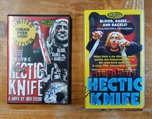 Hectic Knife Screener DVD + VHS Tape Troma Signed Greg DeLiso Low Budget Horror - Picture 1 of 7