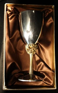 Stuart Devlin England Sterling Silver Wine Goblet Violet Flowers 242 Grams - Picture 1 of 6