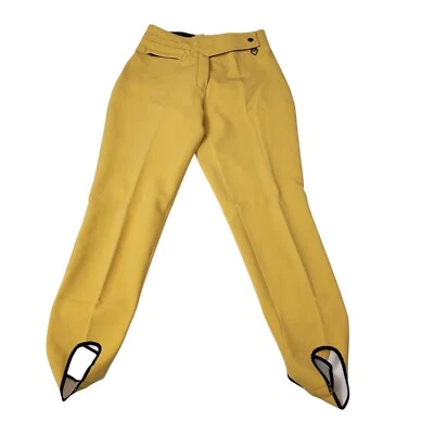 Pantalón de esquí Obermeyer para mujer 14 estribo amarillo mostaza cintura alta softshell vintage Foto 1 de 4