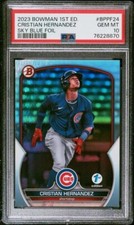 2023 Bowman 1st Edition CRISTIAN HERNANDEZ SKY BLUE FOIL #BPPF-24 PSA 10 Pop 1