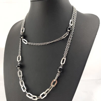 ⭐ Leonardo Halskette Collier Anhänger Strass Stein Kette Perle Silber 128 ⭐ - Bild 1 von 3