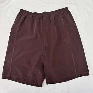 Prana Breath Yoga Activewear Shorts Mens Size L Large Burgundy Black Lined - Picture 1 of 12