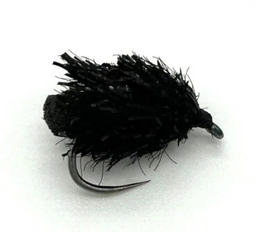 WORLD CLASS FLIES 6 x Black FAB Foam Arsed Blob - Trout Fishing Flies