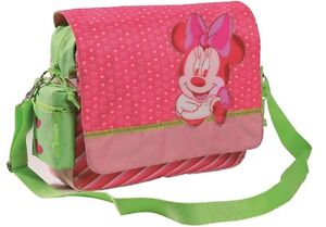 Disney Minnie Mouse Schultertasche mit Riemen Pink/Grün (Lizenziertes Produkt)