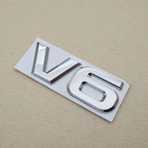 3D Metal Chrome V6 Engine Auto Badge Rear Trunk Sticker Silver Emblem Decal - Bild 1 von 7