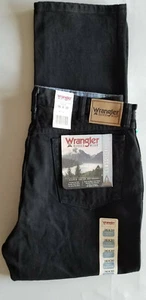 WRANGLER RUGGED WEAR Men Classic FIt 100% Cotton Denim Jean - 36x30 Black NEW - Picture 1 of 4