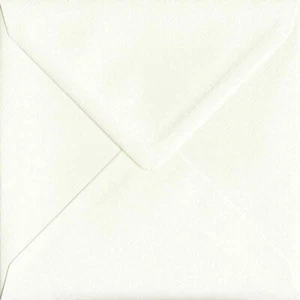 Antique Silk 130mm x 130mm Gummed 110gsm Square Ivory Embossed Envelopes - Picture 1 of 2