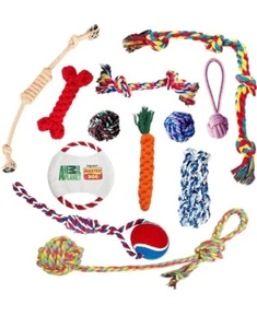 4 Pack Dog Rope Toys Set for Aggressive Chewers Indestructible Interactive Ball - Picture 1 of 7