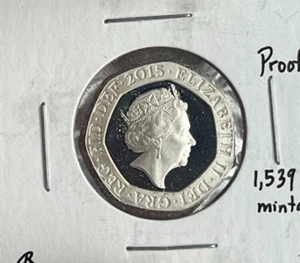 2015 Great Britain 20 Pence - Royal Shield - Silver Proof - #2 L2 - Picture 1 of 2