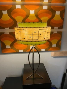Mid Century Vintage Style 3 Tier Fiberglass Lamp Shade Modern Atomic Retro OLIVE - Picture 1 of 4