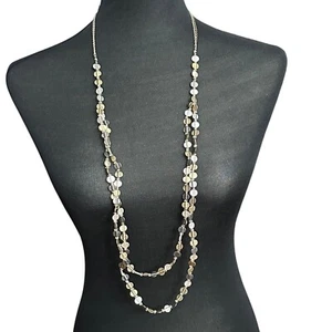 Collana Chico's dichiarazione gioielli 40" regolabile lungo strato argento tono oro - Foto 1 di 6