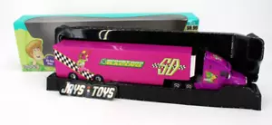 Cabina de metal fundido a presión escala 1/64 con remolque de plástico púrpura Racing Champions 2001 - Imagen 1 de 7