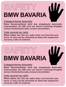 2x BMW SAFETY BAVARIA | CAR ALARM STICKER | FILM STICKER WINDSCREEN STICKER - Picture 1 of 1