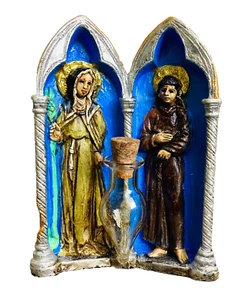DITTICO SANTI SPOSI AQUILA E PRISCILLA ALTARE LACRIMARIUM RELIQUIA 2° CLASSE - Foto 1 di 14