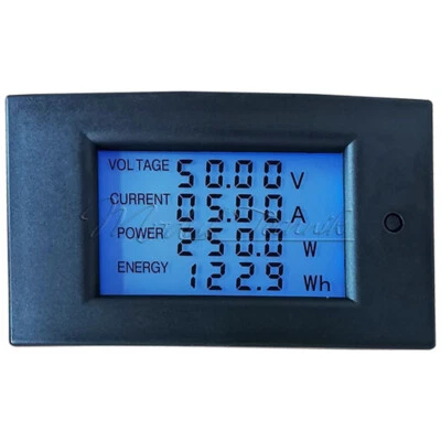 DC Power Monitor Digital Display 100V/20A Voltage Current Power Energy Meter