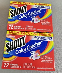 Shout (2 pack) 72 Ct Color Catcher Sheets Mixed Laundry Washes Value Pack MP - Picture 1 of 2