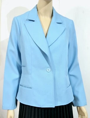 Blazer Traje Chaqueta Vintage Retro Años 70 Polvo Pastel Bebé Azul Poliéster L XL Foto 1 de 4