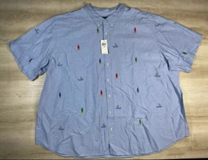 NWT Polo Ralph Lauren Mens BIG&TALL Shirt Blue Multi 3XB Surf Embroidered $148 - Picture 1 of 5