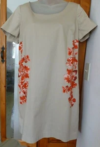 MICHAEL KORS Vaina Rodilla VESTIDO Caqui Floral Naranja Rosa Forro Algodón Estiramiento 10 - Imagen 1 de 4
