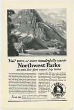 Great Northern RR Visit Wonderfully Scenic Northwest Parks 1929 Vintage Ad 