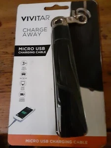 Vivitar ChargeAway 3" Micro USB Charging Cable Tassel android samsung blackberry - Picture 1 of 2