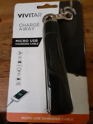 Vivitar ChargeAway 3" Micro USB Charging Cable Tassel android samsung blackberry - Image 1 of 2