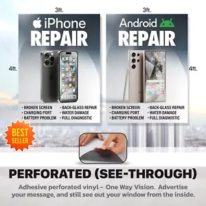 iPhone Android Smartphone Repair Window Wrap Sign Banner Apple Samsung Graphics - Picture 1 of 10