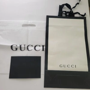 GUCCI Einkaufstasche und Gucci Staubbeutel Geschenk Beuteltasche Papiertüte 14x9x5"  - Bild 1 von 14