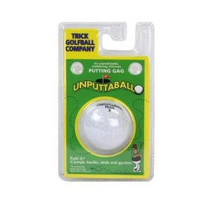 UNPUTTABALL TRICK GOLF BALL 1 PC PUTTING GAG JOKE PRANK NOVELTY - Picture 1 of 2