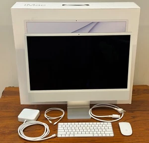 Apple iMac 24" 256GB SSD, M1, 3.20GHz, 8GB, 8-Core GPU, Silver, 2021, Touch ID - Photo 1/14
