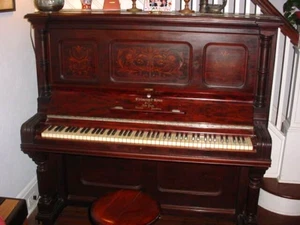 1893 Antique Steinway & Sons Tall Upright Piano Original Authentic - Mahogany - Picture 1 of 13