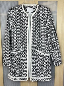 Carolina Belle Montreal Damen Mantel Gr. XS blau weiß Jacke vorne offen Freizeit - Bild 1 von 4