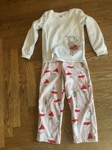 Carter’s Reindeer 2-pc Pajamas 5T Pink And White - Picture 1 of 4