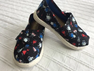 Zapatillas Tom's Toddler Robot Theme, talla 5 cierres de gancho y bucle, ¡tan lindos! Foto 1 de 4