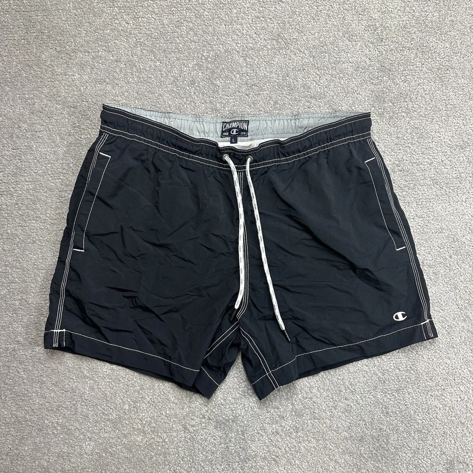 CHAMPION Herren Badehose Badeshorts Gr. L Beach Shorts Boxer Logo 23605 Schwarz - Bild 1 von 4