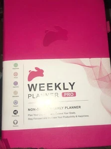 Weekly Schedule Edition Planner PRO Undated Deluxe Weekly Daily Bright Pink NEW - Picture 1 of 9