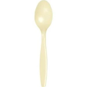 Ivory Heavy Duty Plastic Spoons 24 Per Pack Tableware Party Decorations Supplies - Picture 1 of 1