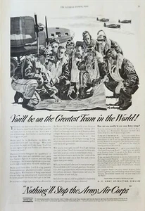 1943 U S Army Recruiting Service Vintage Ad Youll be on the greatest team - Picture 1 of 1