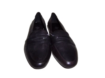 Zapatos mocasines Antonio Melani Penny de cuero negro para mujer talla 6M Foto 1 de 4