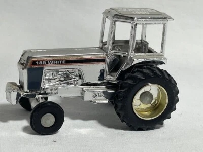 Scale Models White 185, 1990 Christmas Chrome Farm Tractor, 1/64 - Image 1 of 3