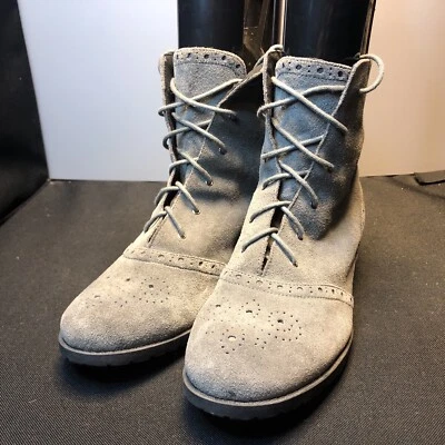 LN/USADO EN EXCELENTE ESTADO W's US11M RuffHewn GRANADA GRIS GAMUZA CORDONES BROGUE BOTAS OCCIDENTALES ZAPATOS Foto 1 de 4