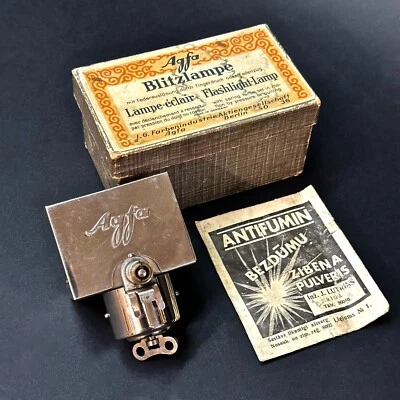 AGFA BLITZLAMP 1921 POLVO FLASH LUZ LÁMPARA FOTOGRÁFICA ALEMANIA Foto 1 de 4