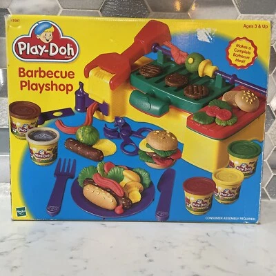 RARO Play-Doh Barbacoa Play Shop Set Hamburguesa Parrilla Pretender Comida 2000 Caja Hasbro  Foto 1 de 4