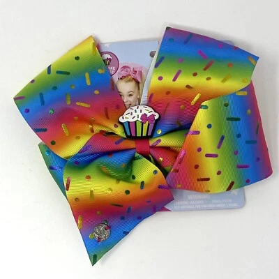 Moño de pelo grande JoJo Siwa arco iris/cupcake/cumpleaños Foto 1 de 2