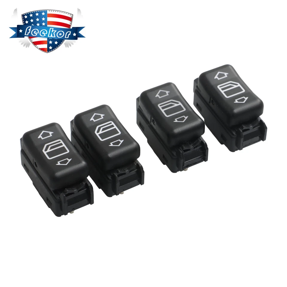 Interruptor de ventana eléctrica de consola de 4 piezas apto para Mercedes-Benz 260E 1987-1989 Foto 1 de 4