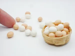 10 Pcs Miniature Egg Dollhouse Mini Egg Miniature Food Easter Eggs Handmade 1/12 - Picture 1 of 12