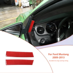 2x calcomanías decorativas de pilar A para Ford Mustang 2009-13 rojo fibra de carbono - Imagen 1 de 8