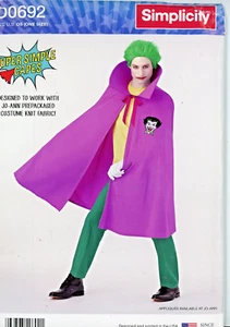 Disfraz Capa Adulto Patrón Simplicidad D0692 Talla OS Fácil de Coser Sin Cortar - Imagen 1 de 2